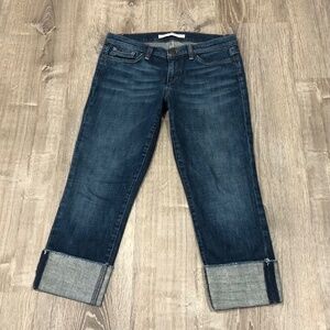 Joe’s Jeans Cropped Skinny Jeans Size 27 Medium Wash Cuffed Capri Denim